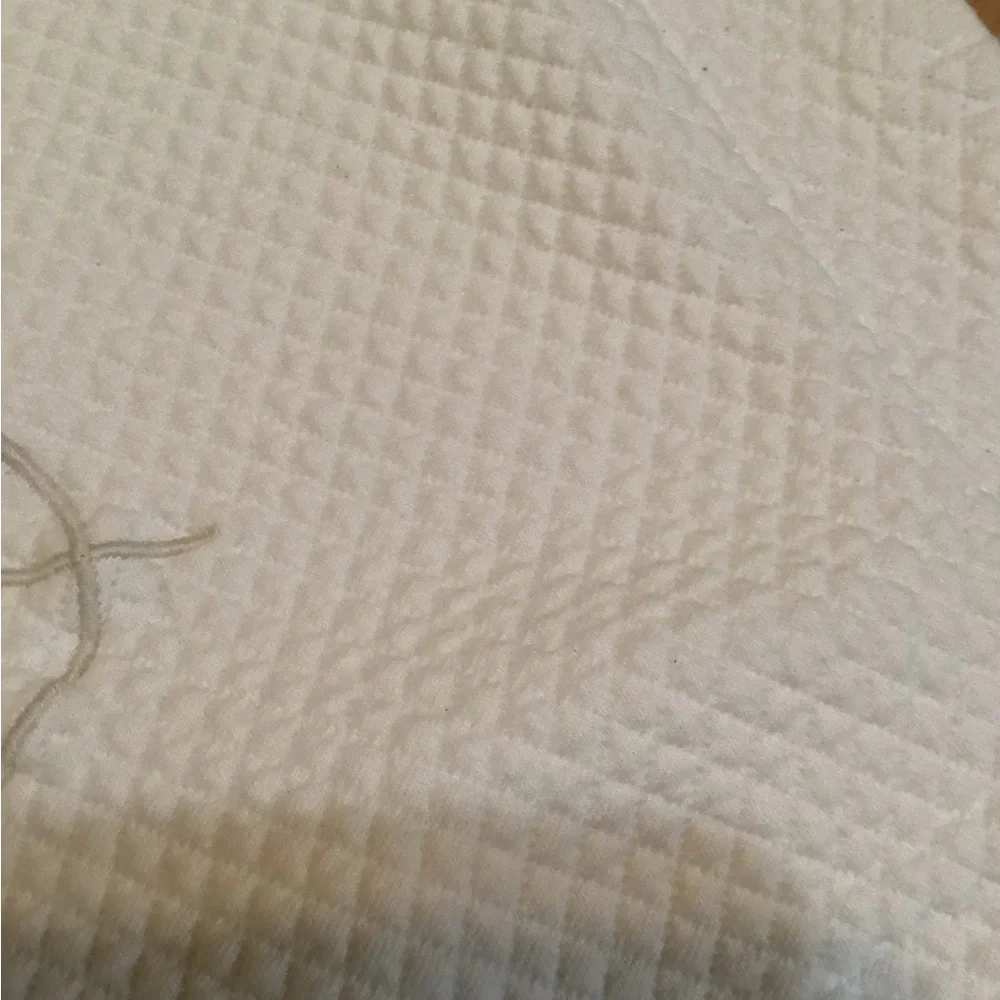 Capecchi Italy Pillow Sham 100%Cotton 27”x25” Off White with Embroidered Accent